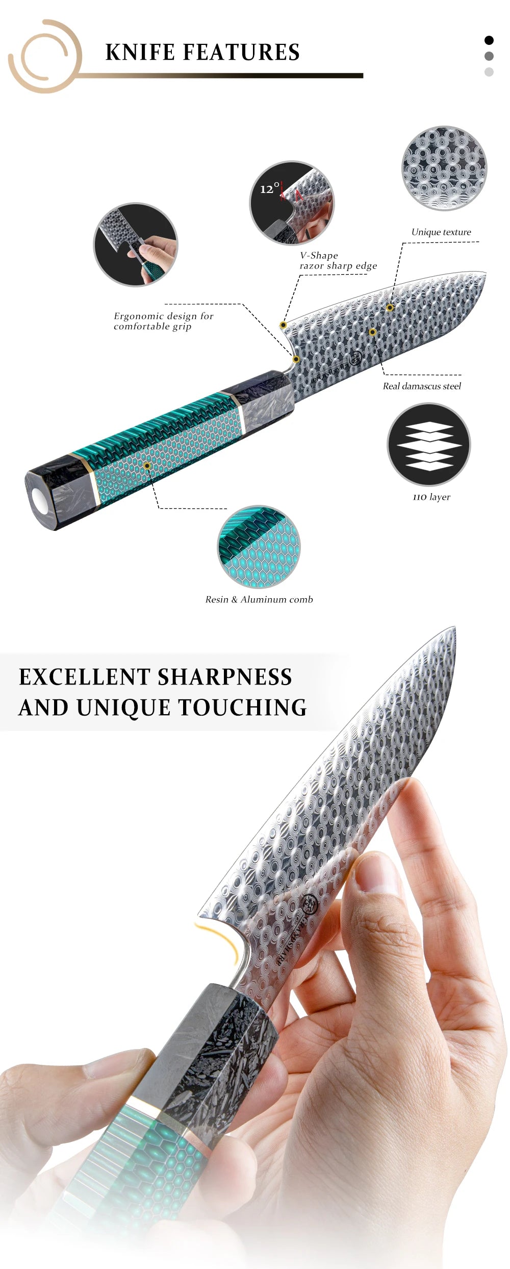 Handmade Chef Knife 110 Layers Damascus Steel Japanese