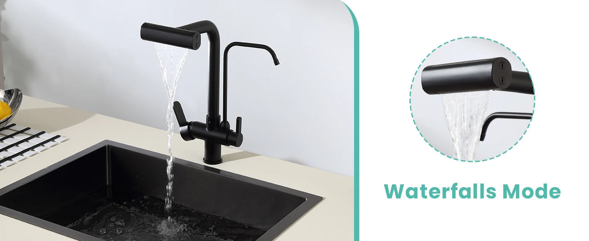 Way Pure Water Filter Faucets Black Pull Out