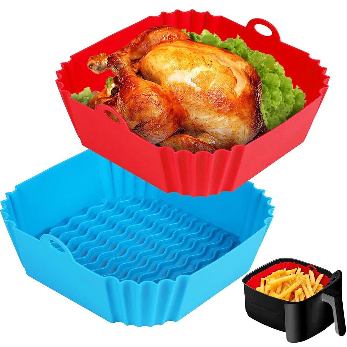 Air Fryer Silicone Liners Pot Airfryer Basket Cooking
