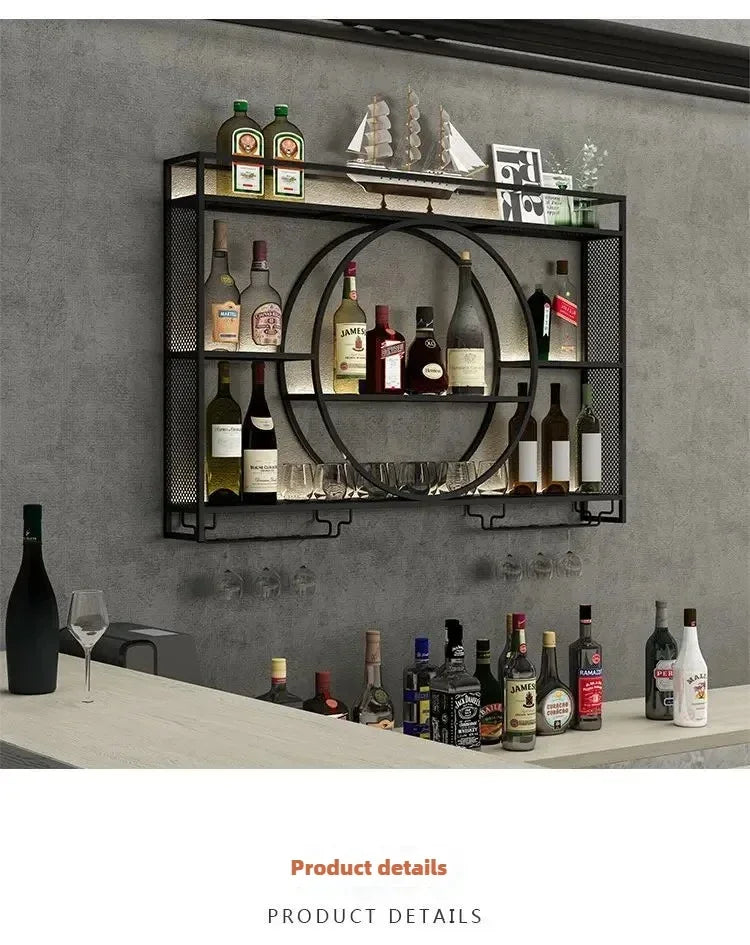 Modern Wall Mount Wine Rack Holder Glass Storage