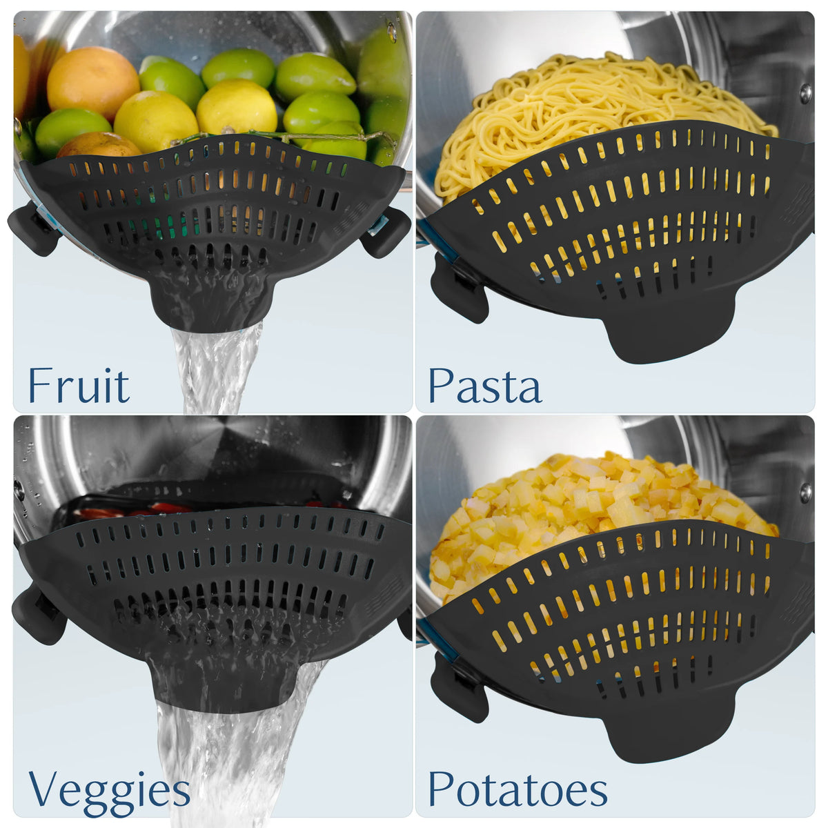 1pc Adjustable Silicone Clip On Strainer Pots Pot