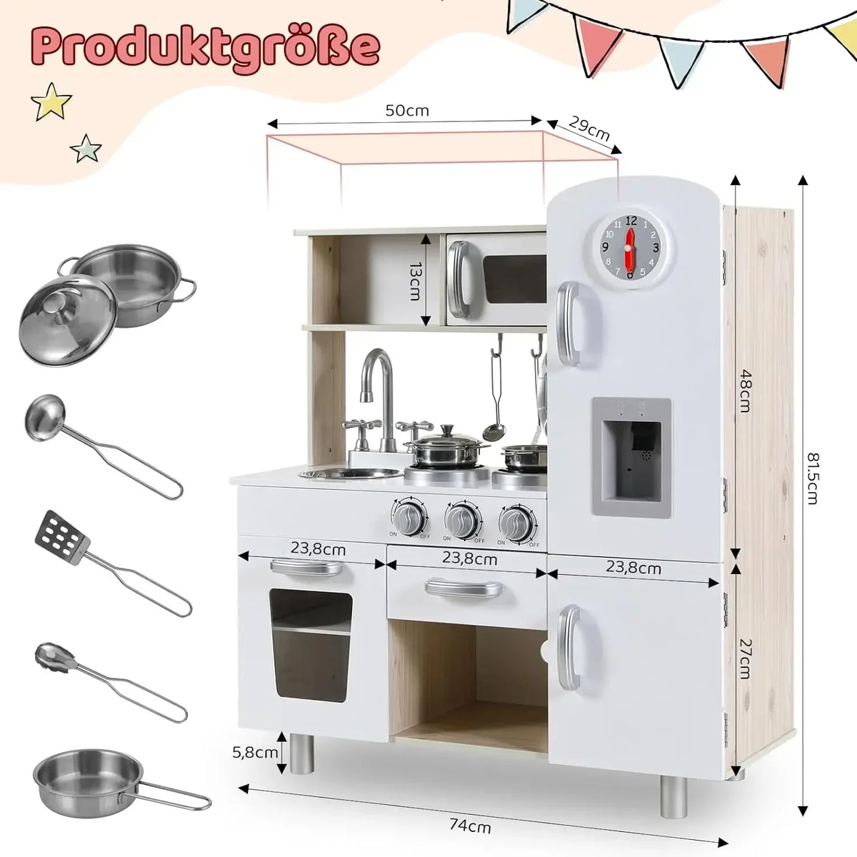 Wooden Play Pretend Play Lights Sounds Kids Ages
