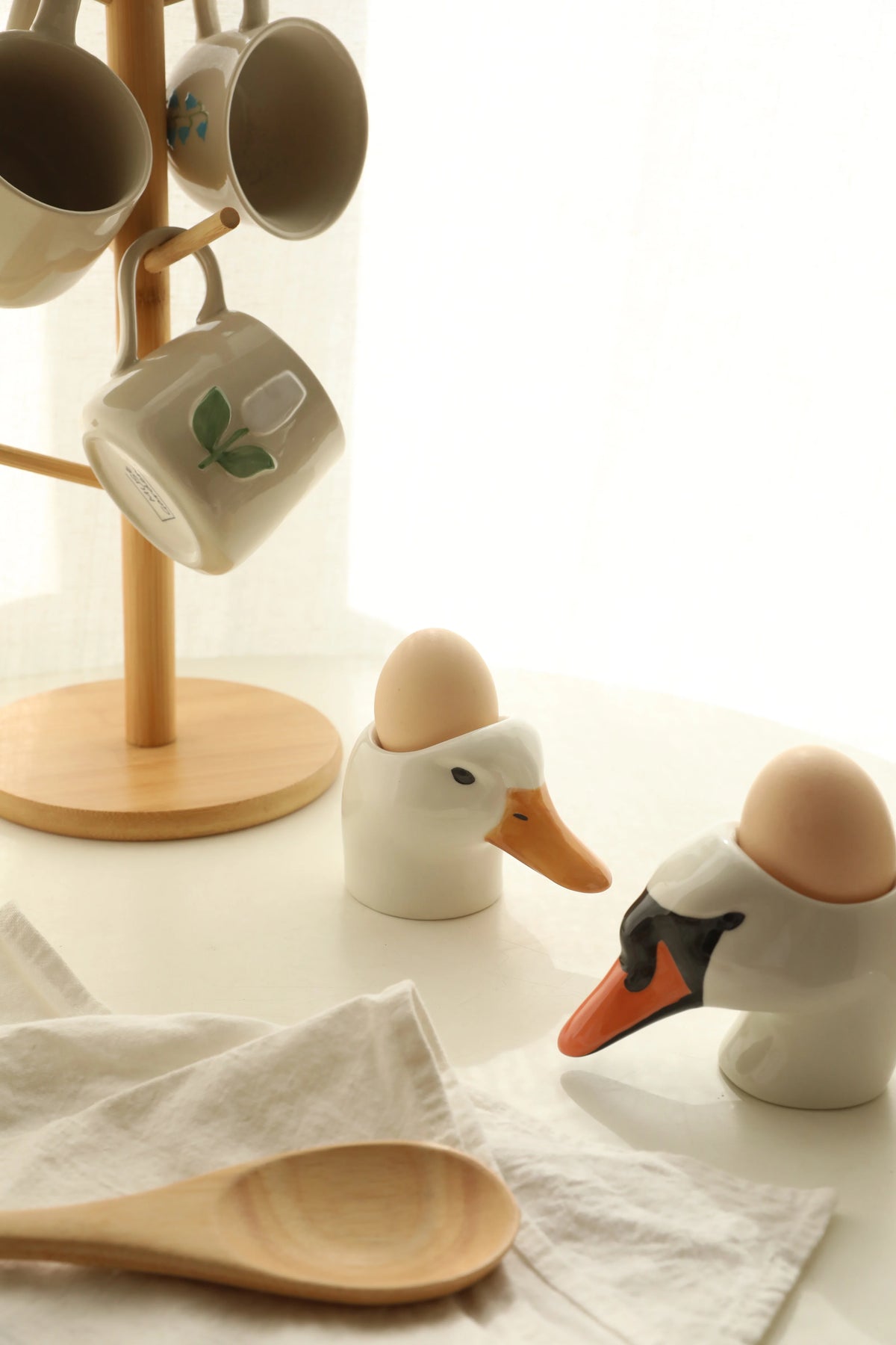 Ceramic Duck Swan Shape Egg Holder Storage Cup