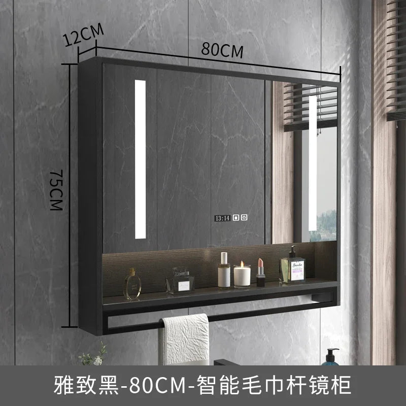 Smart Bathroom Mirror Cabinets Wall-Mounted Backlight Anti-Fog