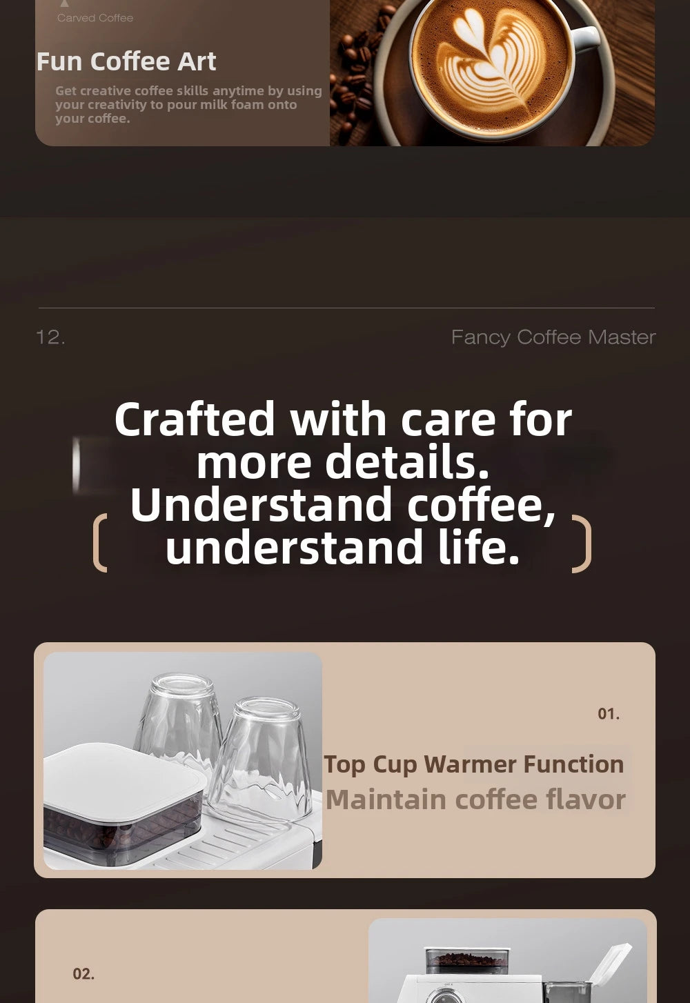 2-In-1 Cold & Coffee Maker Built-In Grinder &
