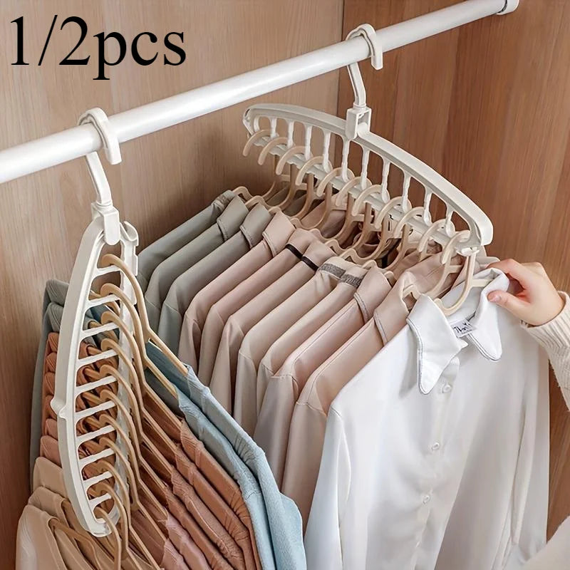1/2pcs Space Saving Multi-Hole Clothes Hanger Dorm