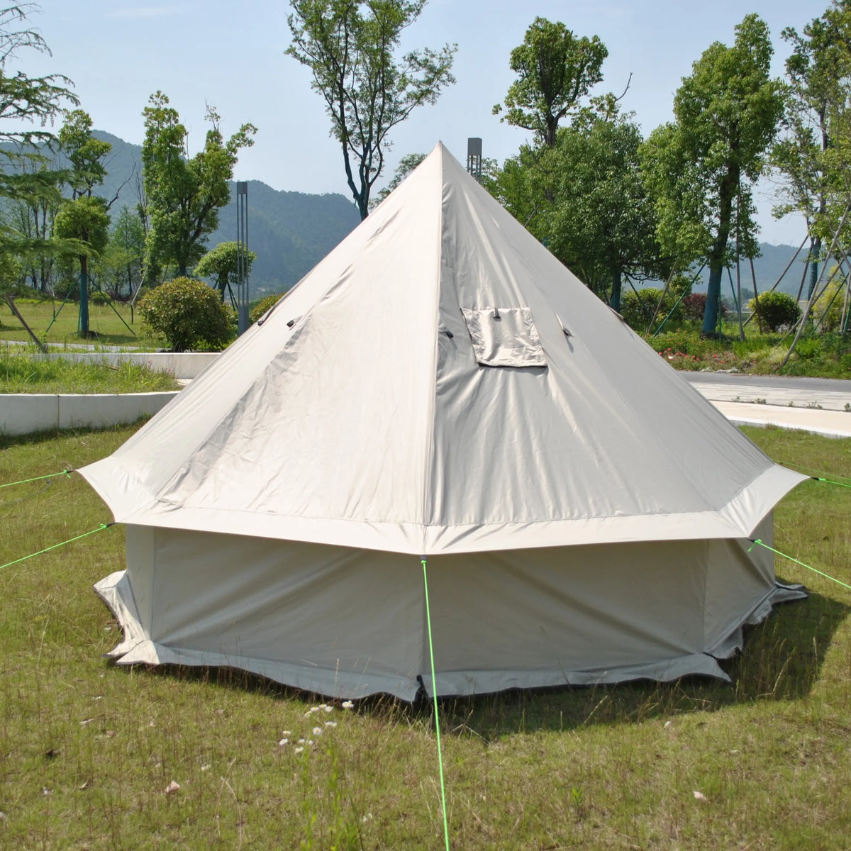 Person Large Pyramid Tent Four Seasons Camping Chimney
