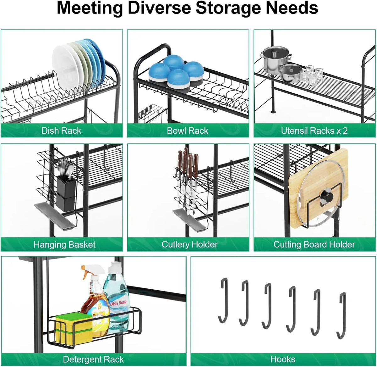 Over Sink Dish Drying Rack 1/2 Tier Above