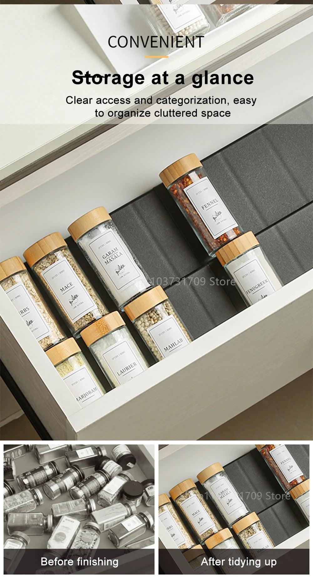 Drawer Spice Racks Layers Adjustable Spice Rack Spice