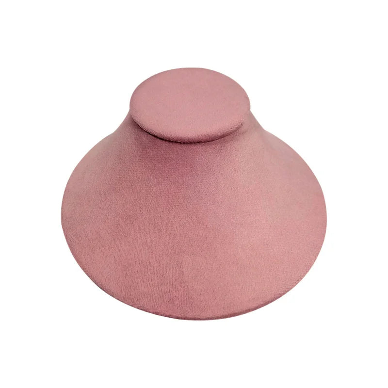 Pink Velvet Necklace Jewelry Portrait Neck Display Stand