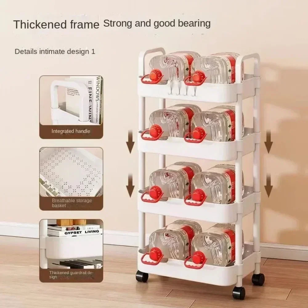 Tier Rolling Storage Cart Wheels Slim Organizer Fruit