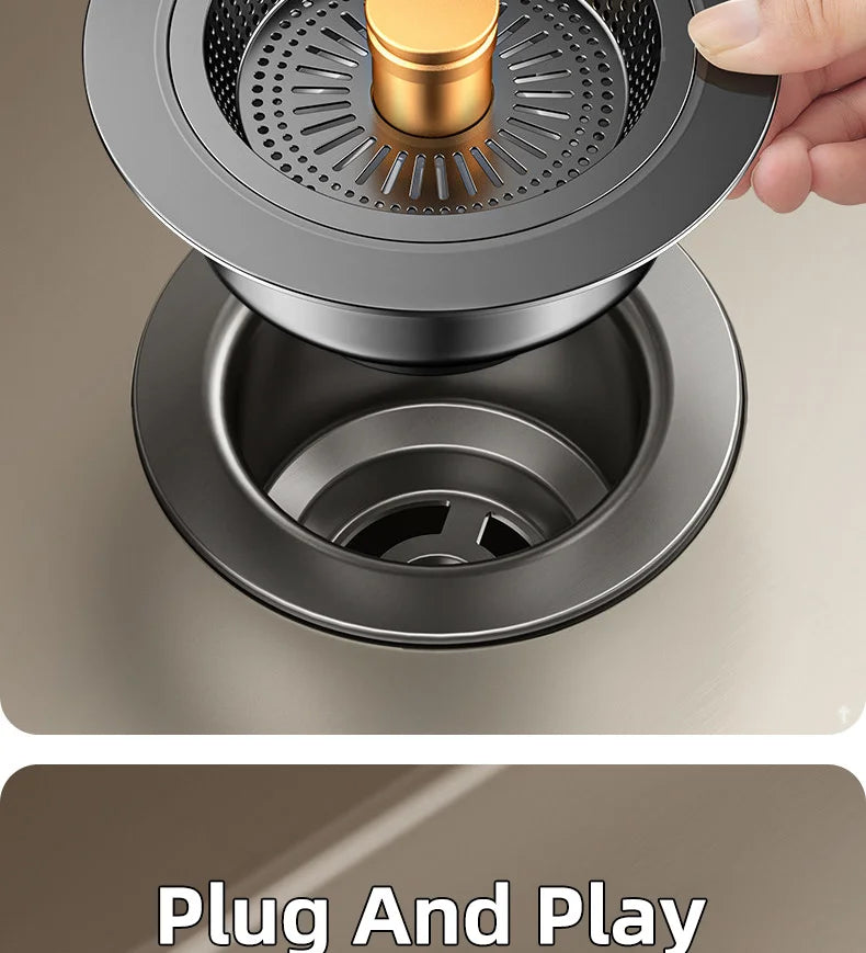 Universal Sink Strainer Stainless Steel Pop-Up Drain Plug