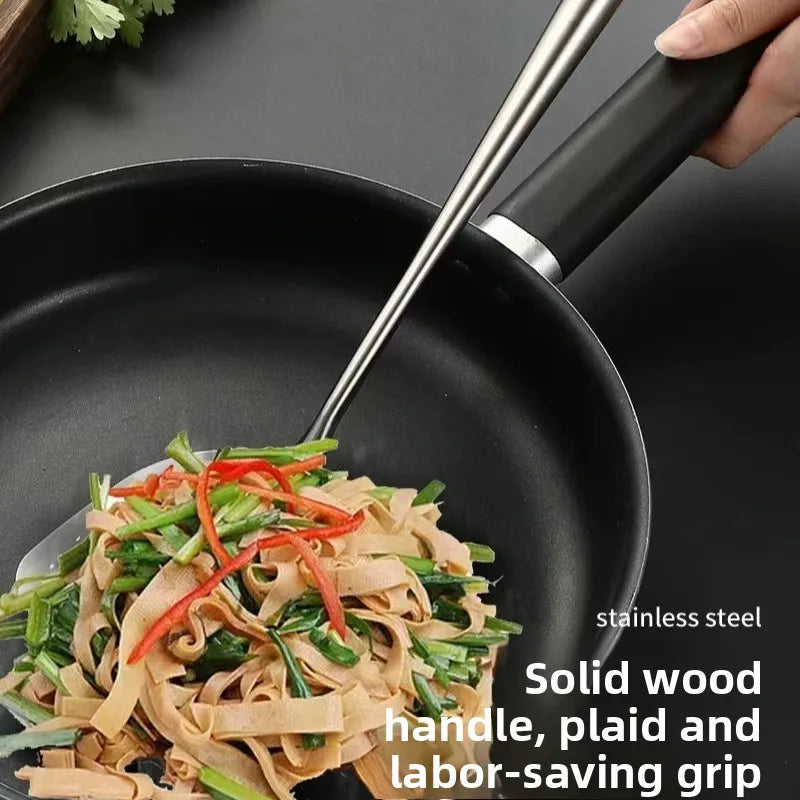 4/2pcs Long Handle Stainless Steel Wok Spatula Slotted