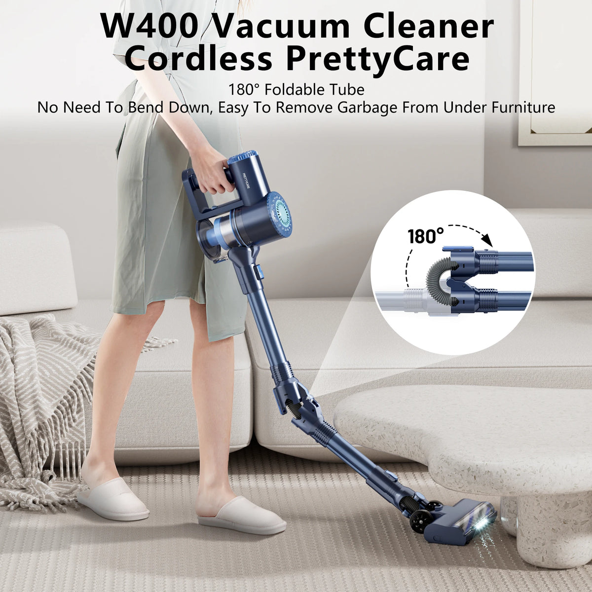 Prettycare W400 Cordless Vacuum Cleaner 25kpa 40 Mins