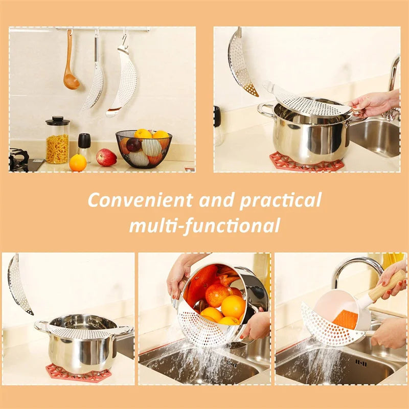 Pot Strainer Pan Drainer Easy Draining Pot Strainer