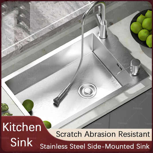 Stainless Steel Sink Narrow Long Model Side Hole