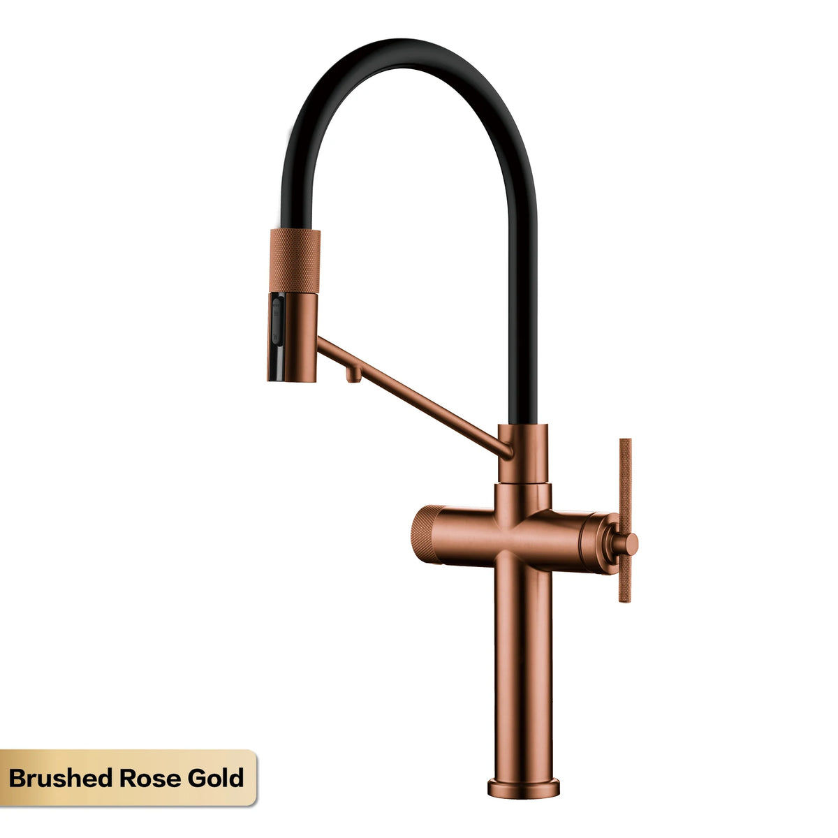 Aitana Brushed Rose Gold Pull-Out Faucet Luxury Drinking