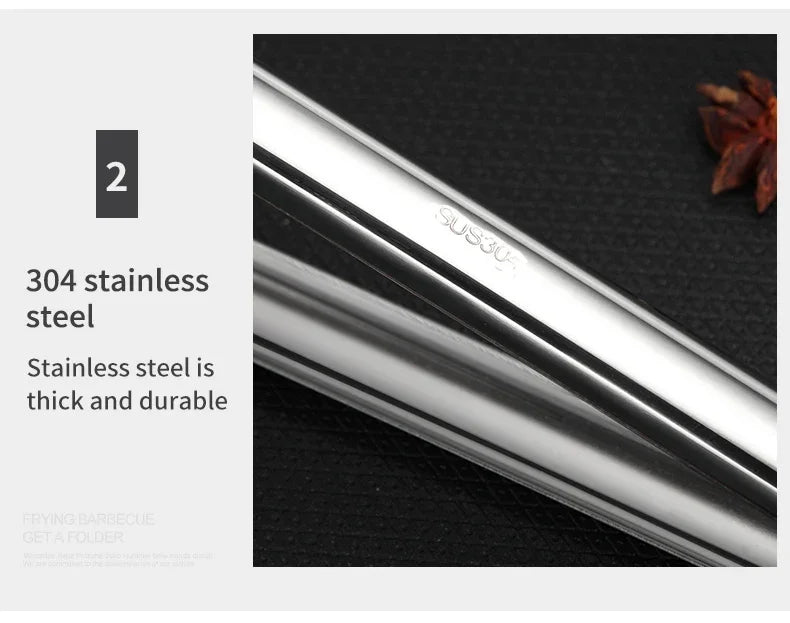 304 Stainless Steel Food Tongs Bbq Non Slip