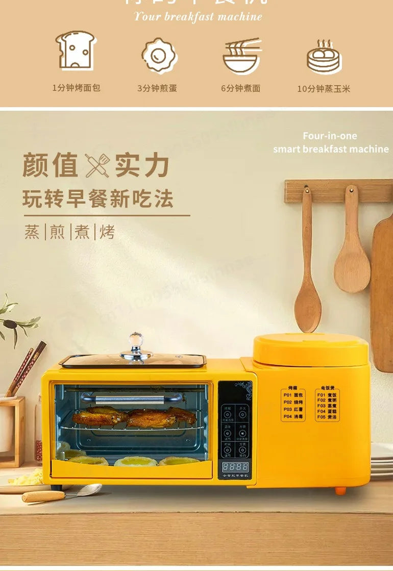 Frying Pot Electric Oven Rice Cooker 4-In-1 Sandwich