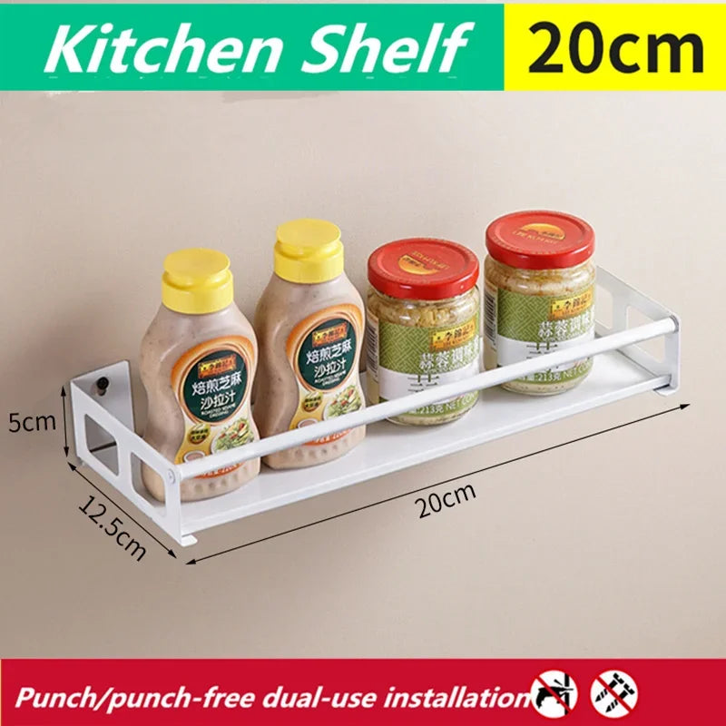 Multi-Purpose Organizer Wall Mount Spice Rack Shelf Bracket