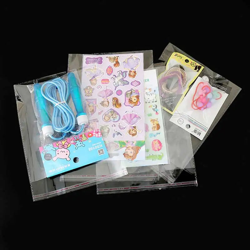 100-500pcs Clear Opp Self Adhesive Bags Transparent Plastic