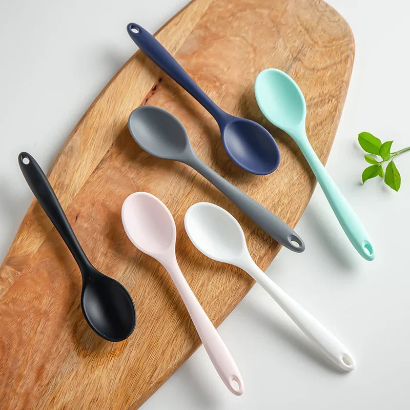 3pcs Silicone Spoon Mixing Soup Spoons Mixing Ladle