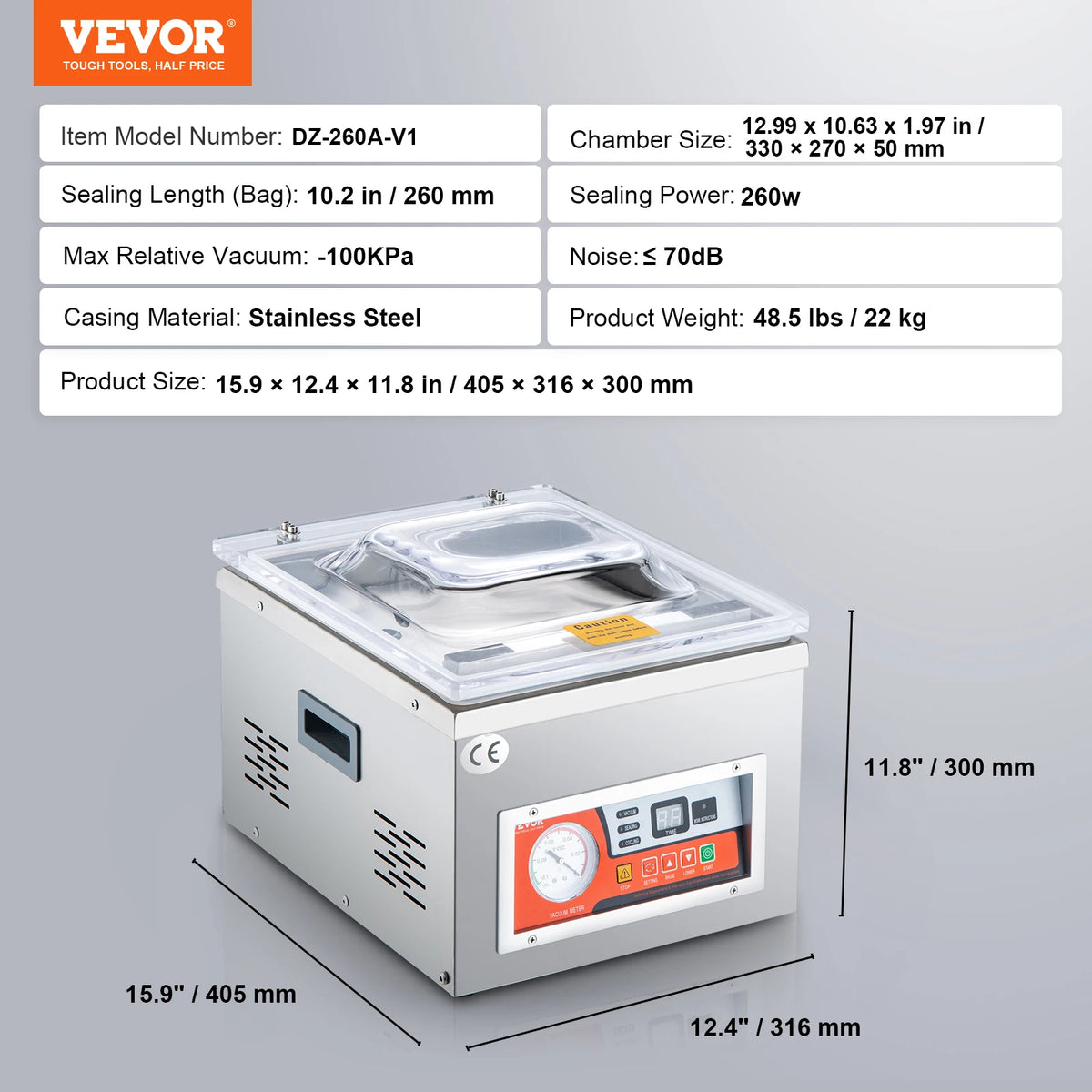 Succebuy Dz-260a Chamber Vacuum Sealer 15 Sealing Length