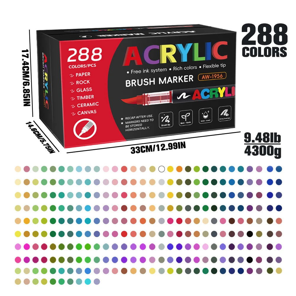 120/168/240/288 Colors Art Markers Large Color Systems Soft