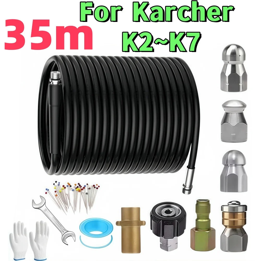 35m Sewer Drain Water Cleaning Hose Sewage Pipe