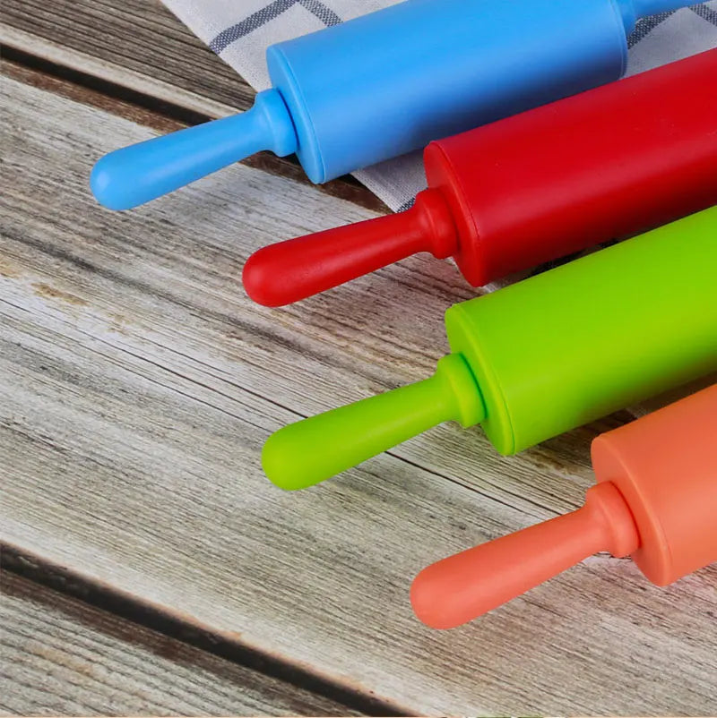 Non-Stick Plastic Handle Pastry Dough Flour Roller Silicone