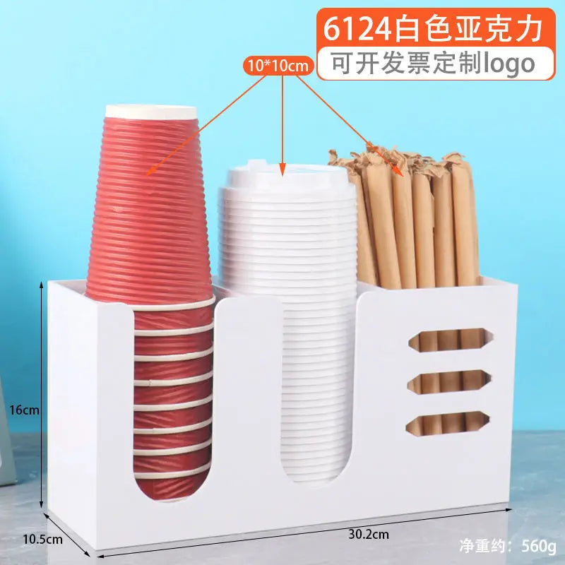 Creative Coffee Shop Bar Paper Cup Straw Storage