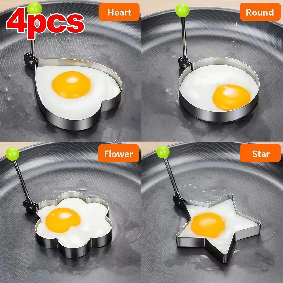 1/4/5pcs Stainless Steel Omelette Forming Machine Mold Breakfast