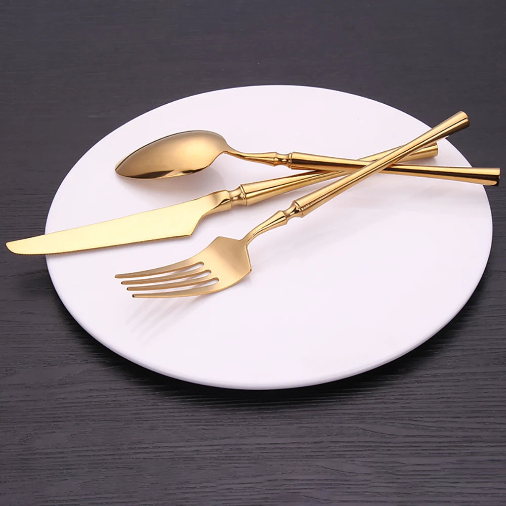 Pieces Knife Fork Spoon Gold Cutlery Complete Stainless
