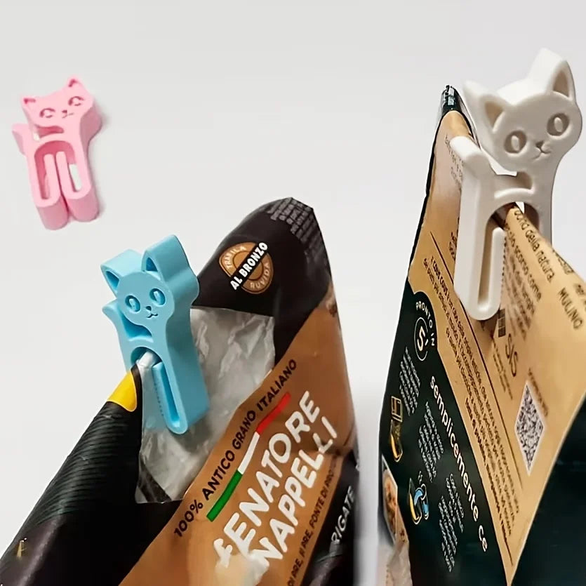 3/6pcs Random Cat-Shaped Clips Seal Bags Envelopes &