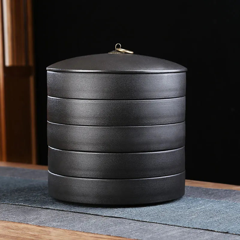 Creative Ceramic Tea Storage Jar Large Handmade Loose
