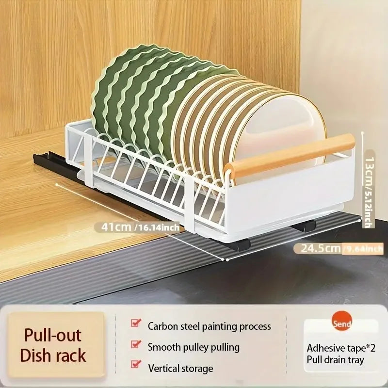 Space-Saving Drawer Organizer Pull Out Storage Rack Storing