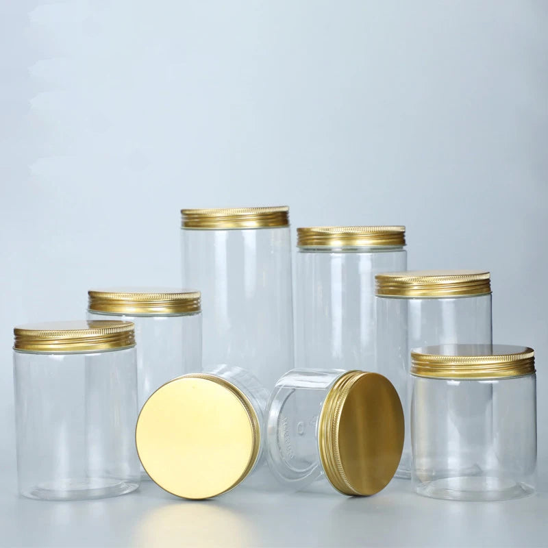 Transparent Sealing Jar Aluminium Screw Lids Organizer Storage