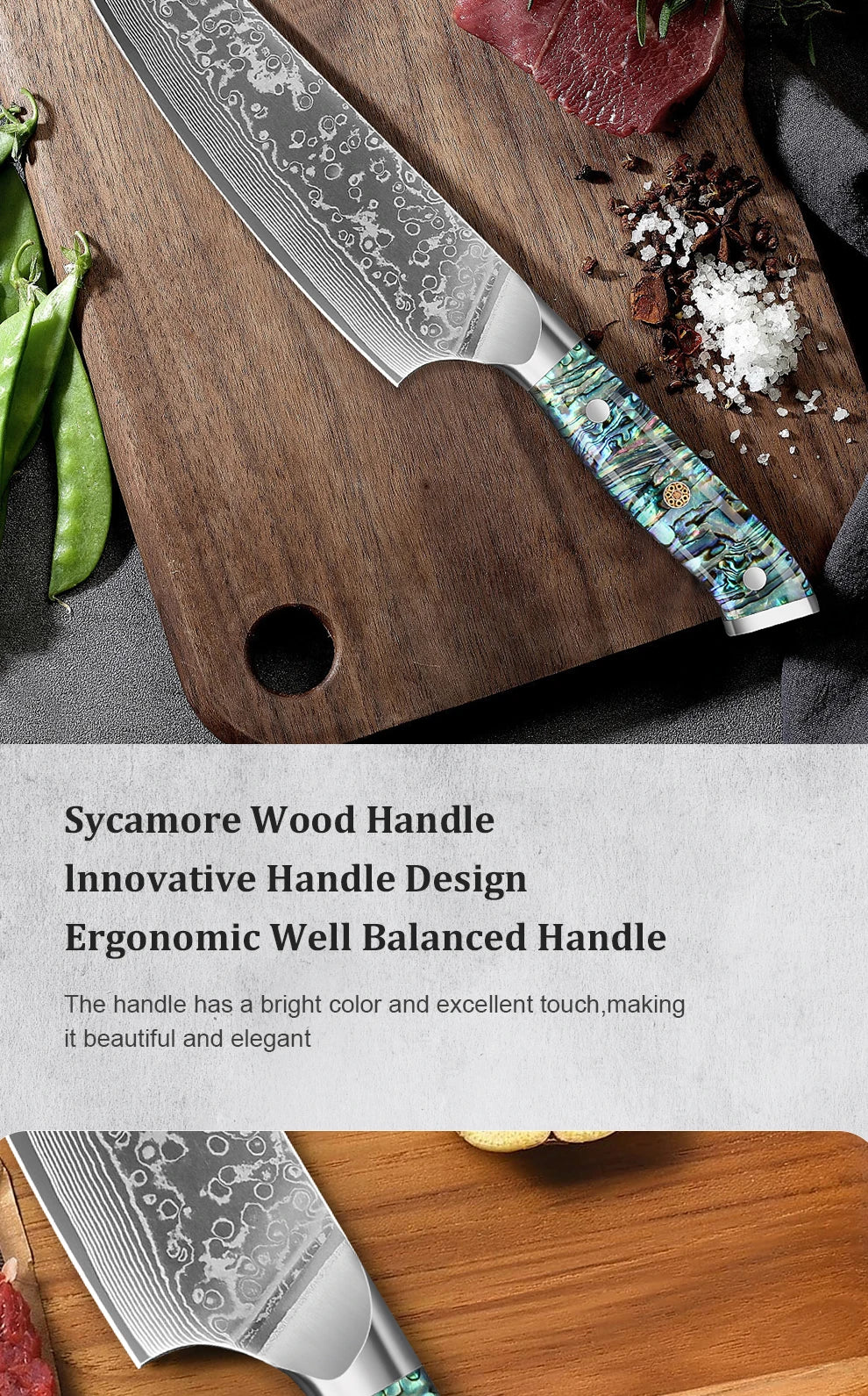 1-7 Chef Knife Super Sharp Japanese Damascus Steel