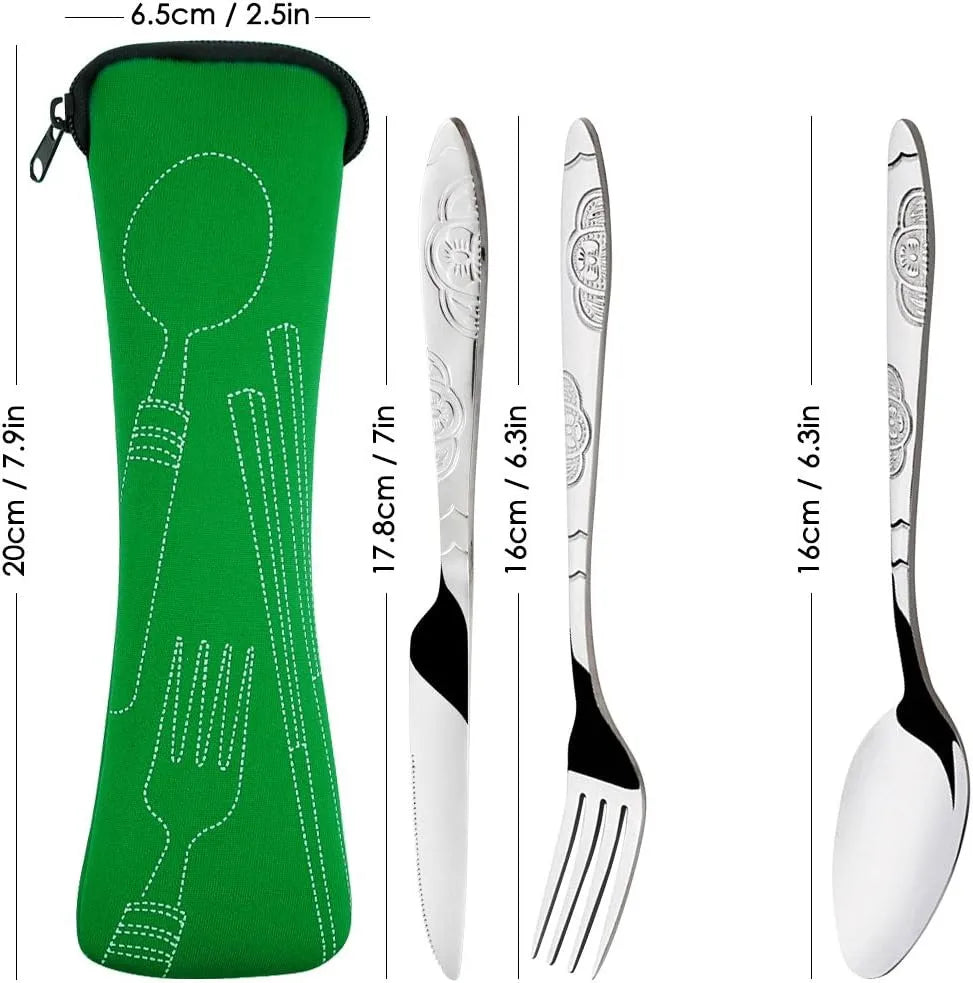 Picnic Tableware Washable Zipper Travel Cutlery Kit Case