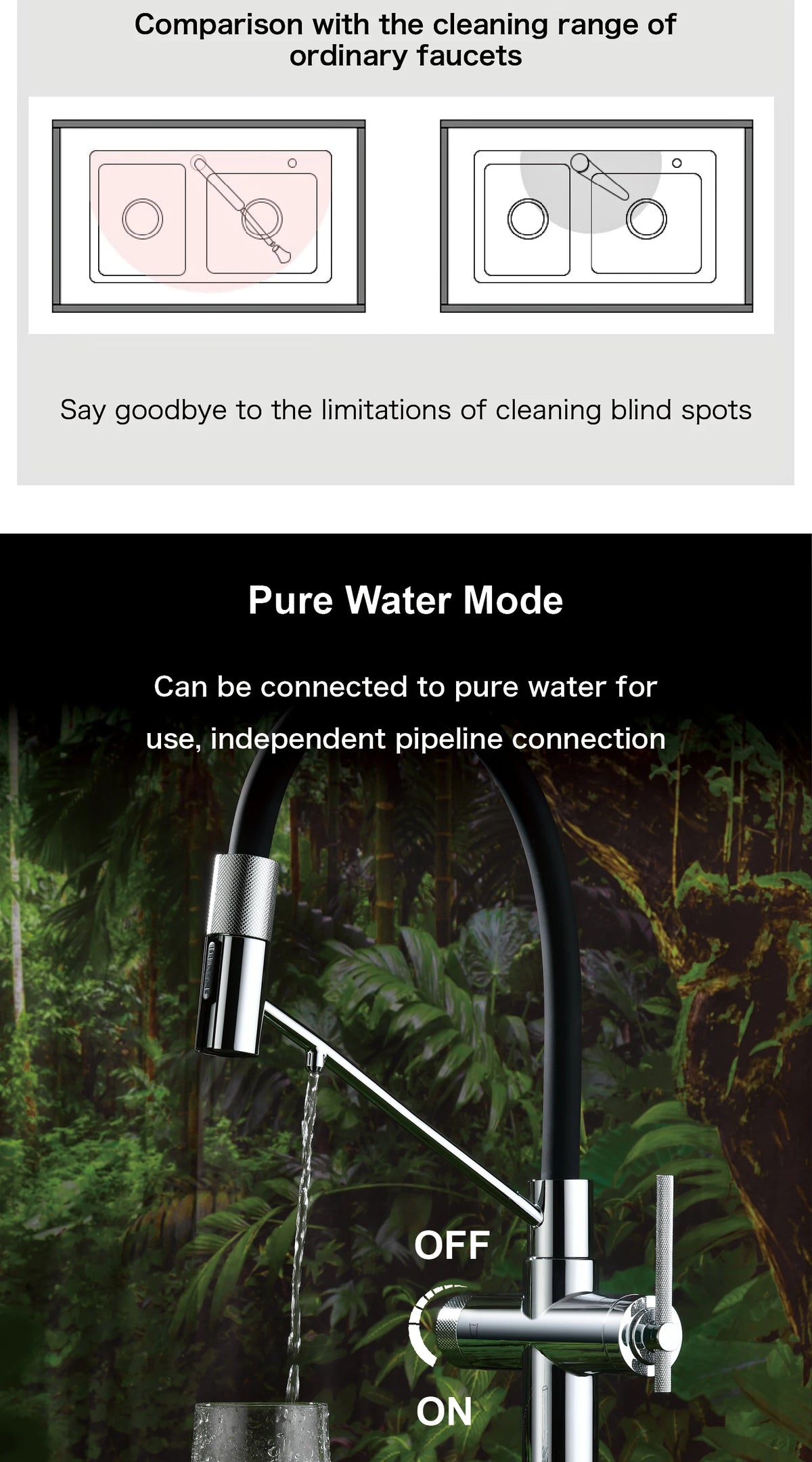 Aitana Brushed Rose Gold Pull-Out Faucet Luxury Drinking