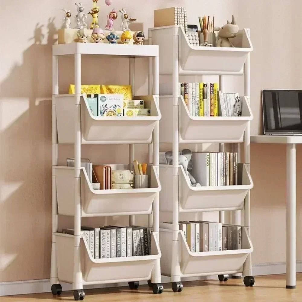 Organizer Storage Rack Mobile Snack Toy Trolley Desk