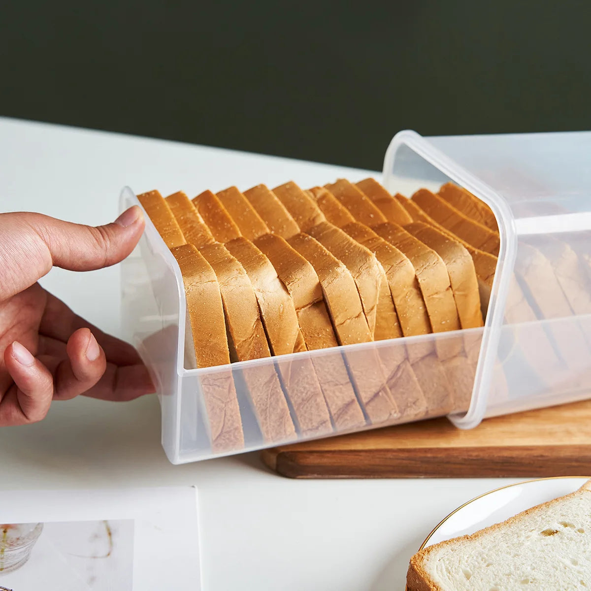 Bread Loaf Container Clear Airtight Bread Box Lid