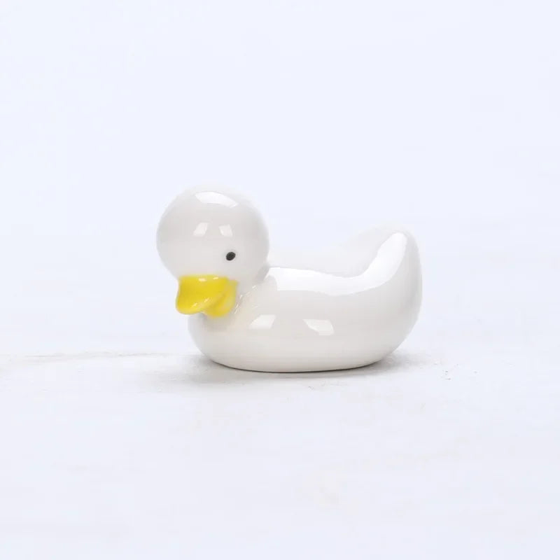1-5pcs Funny Duck Ceramic Crafts Chopstick Shelf Resturant