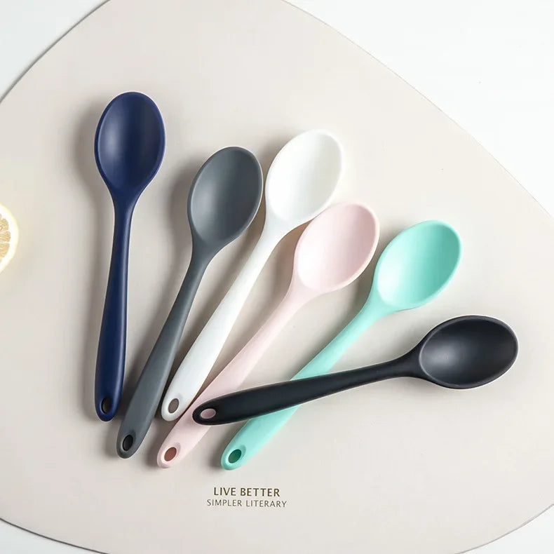 3pcs Silicone Spoon Mixing Soup Spoons Mixing Ladle