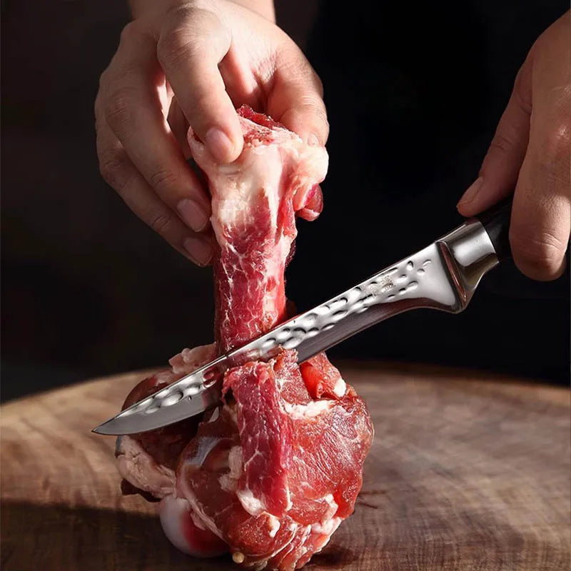 Stainless Steel Chef Knife Professional Boning Cleaver Wood
