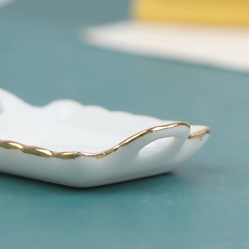 1pcs 1/12 Dollhouse Miniature Ceramic Food Tray Plate