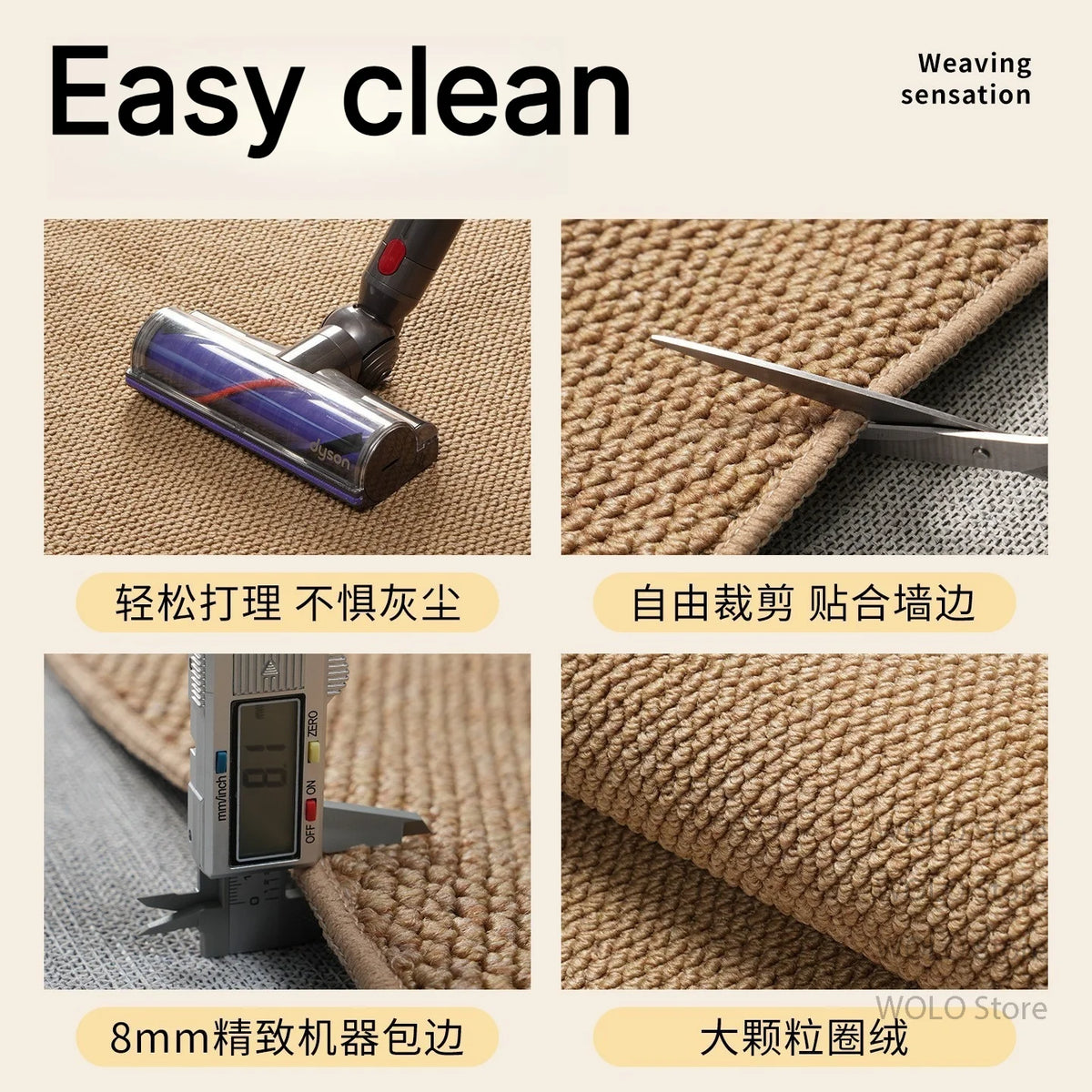 Solid Tone Faux Sisal Runner Rugs Decoration Long