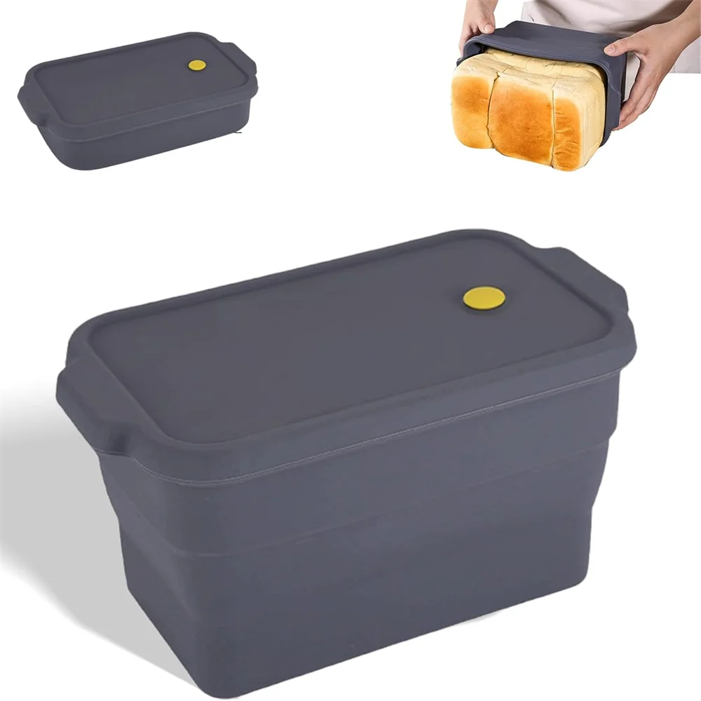 Collapsible Silicone Bread Loaf Pan Lid Nonstick Baking