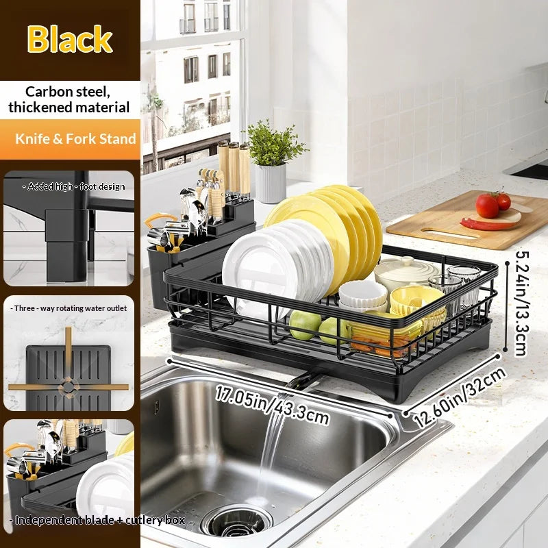 Homejoy Dish Drying Rack Thickened Carbon Steel Stable
