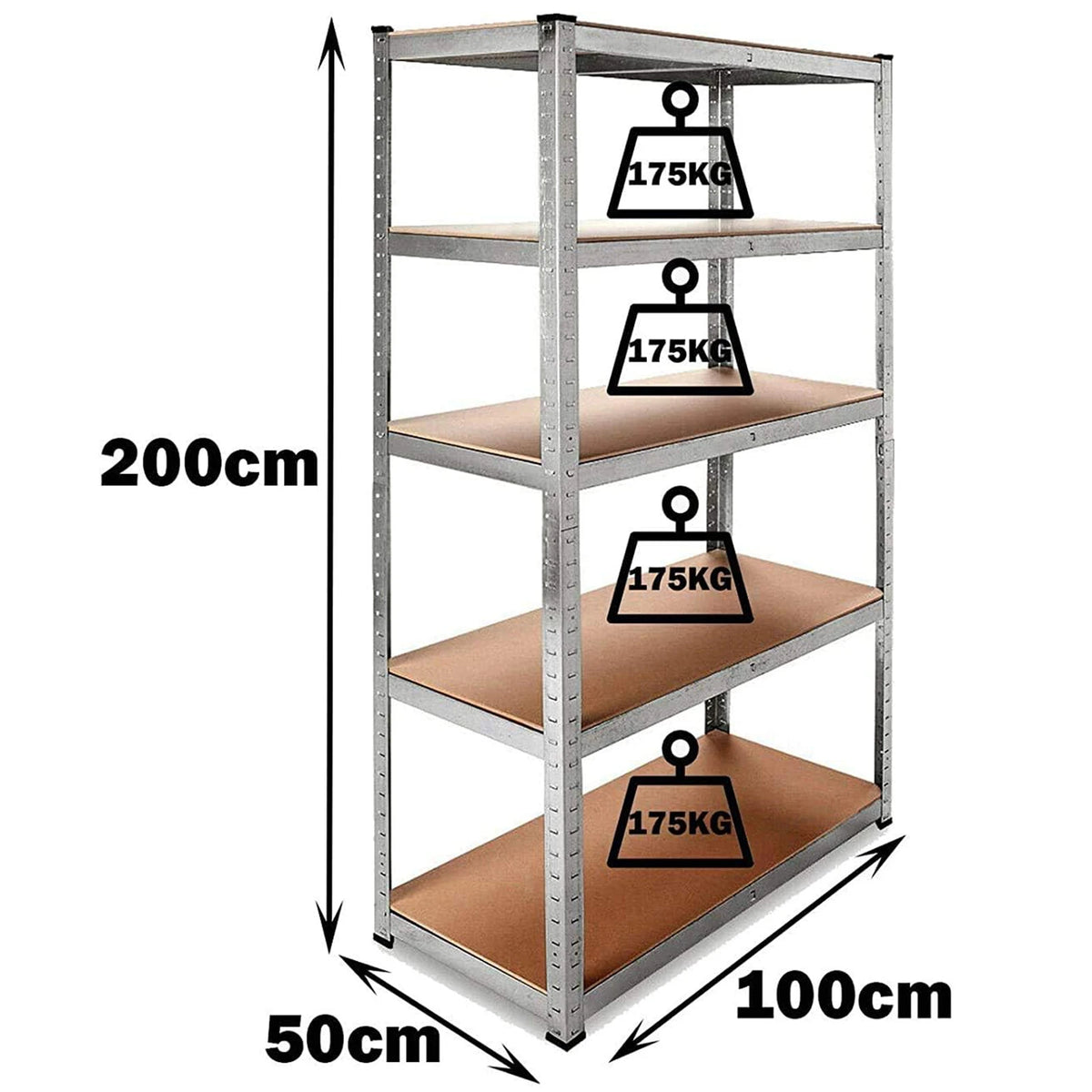 Vickyhome Heavyduty 5-Tier Adjustable Metal Shelving Unit 875kg